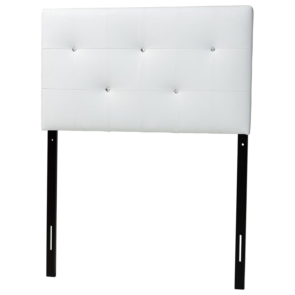 Baxton Studio Kirchem Twin Upholstered Headboard in White, , large