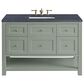 James Martin Vanities Breckenridge 48" Single Bathroom Vanity in Smokey Celadon with 3 cm Charcoal Soapstone Quartz Top and Rectangular Sink, , large
