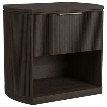 Mayberry Hill Sylvie 1 Drawer Nightstand in Dark Brown with and USB Ports, , large