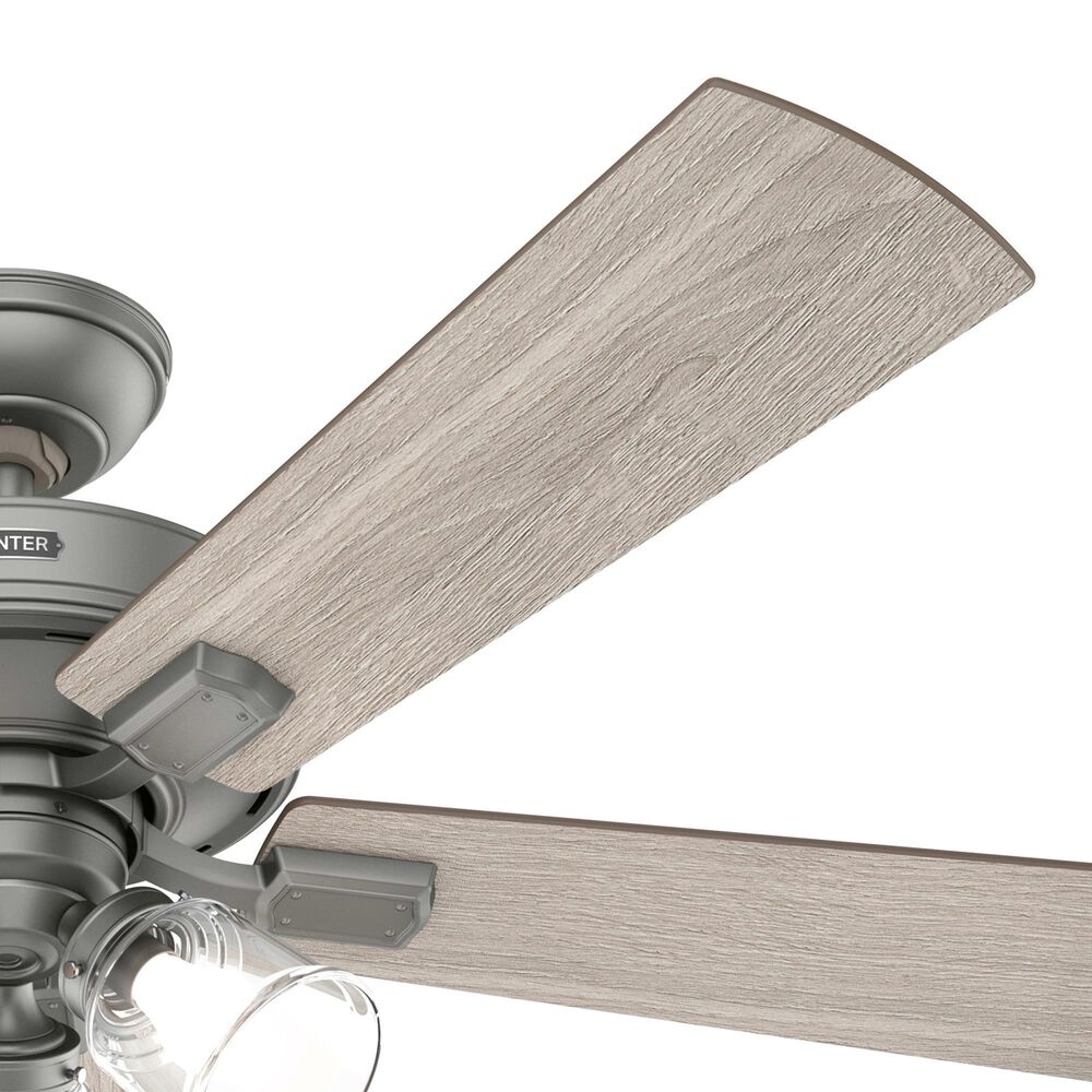Hunter Crestfield 52&quot; Remote Ceiling Fan with LED Lights in Matte Silver, , large
