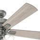 Hunter Crestfield 52" Remote Ceiling Fan with LED Lights in Matte Silver, , large