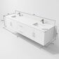 Lexora Home Geneva 80" Double Bathroom Vanity in Glossy White with 2 cm White Cultured Marble Top and Rectangular Sinks, , large