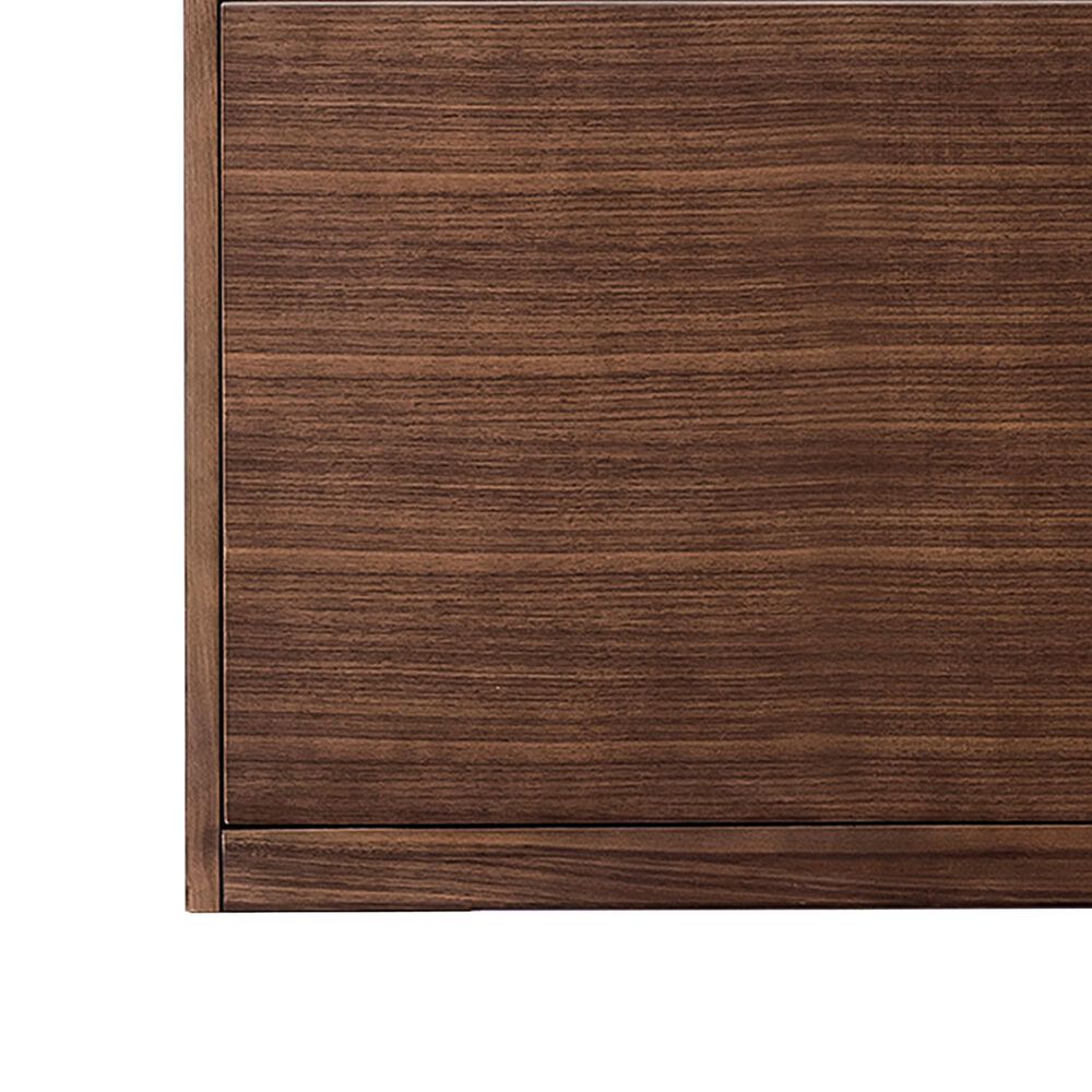 James Martin Vanities Mantova 35.4&quot; Single Vanity in Mid-Century Walnut and Matte Black with 3 cm Glossy White Composite Stone Top and Rectangular Sink, , large