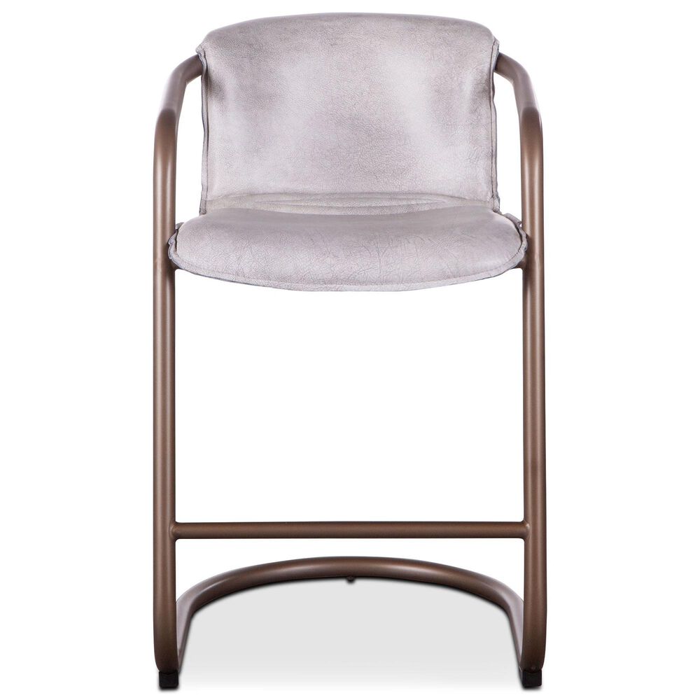 Home Trends &amp; Design Portofino Counter Stool in Antique Gold and Top Grain Leather, , large