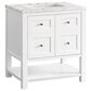 James Martin Vanities Breckenridge 30" Single Bathroom Vanity in Bright White with 3 cm Eternal Jasmine Pearl Quartz Top and Rectangular Sink, , large