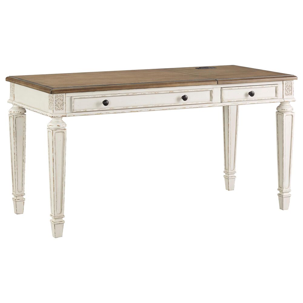 Ashley Realyn Lift Top Desk in White and Brown, , large