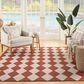 Nourison Positano Geometric Terracotta 6" x 9" Indoor/Outdoor Area Rug, , large