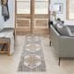 Nourison Astra Machine Washable 2"2" x 12" Grey and Gold Runner, , large