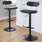 LumiSource Demi Swivel Adjustable Bar Stool with Black Upholstery in Black and Chrome (Set of 2), , large
