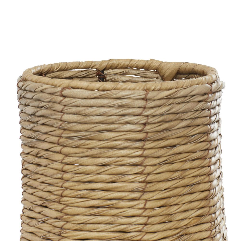 Maple and Jade 28&quot; Faux Seagrass Handmade Floor Decorative Vase in Brown and Black, , large