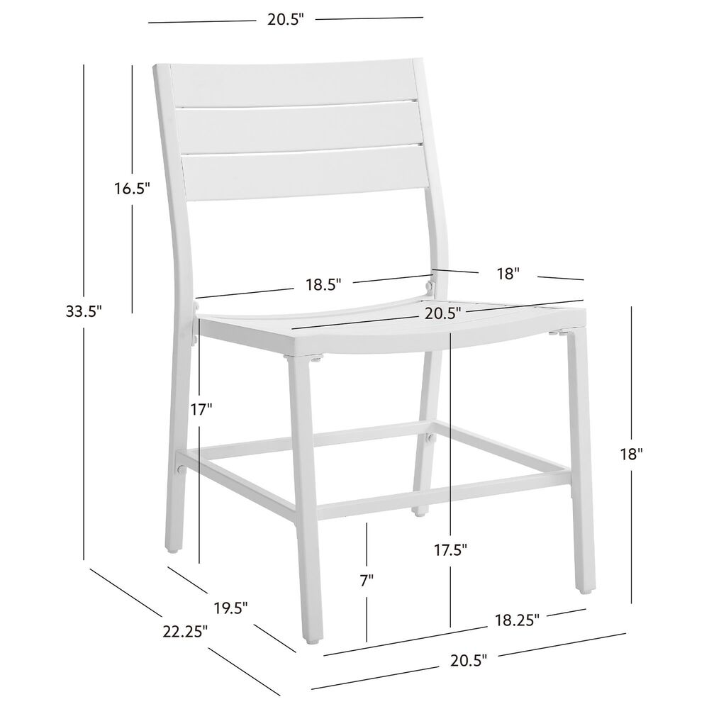 Linon Home Decor Holland Patio Side Chair in White (Set of 2), , large