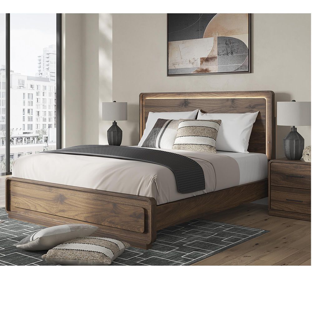 Ashley Fortlorn California King Bed with Two Nightstands in Walnut Brown, , large