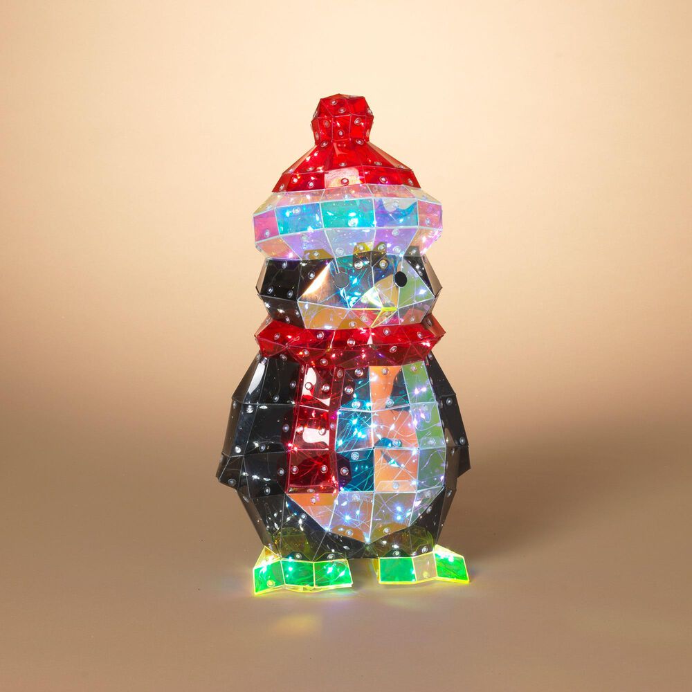 The Gerson Company 15.75&quot; Lighted Penguin Figurine in Multicolor, , large