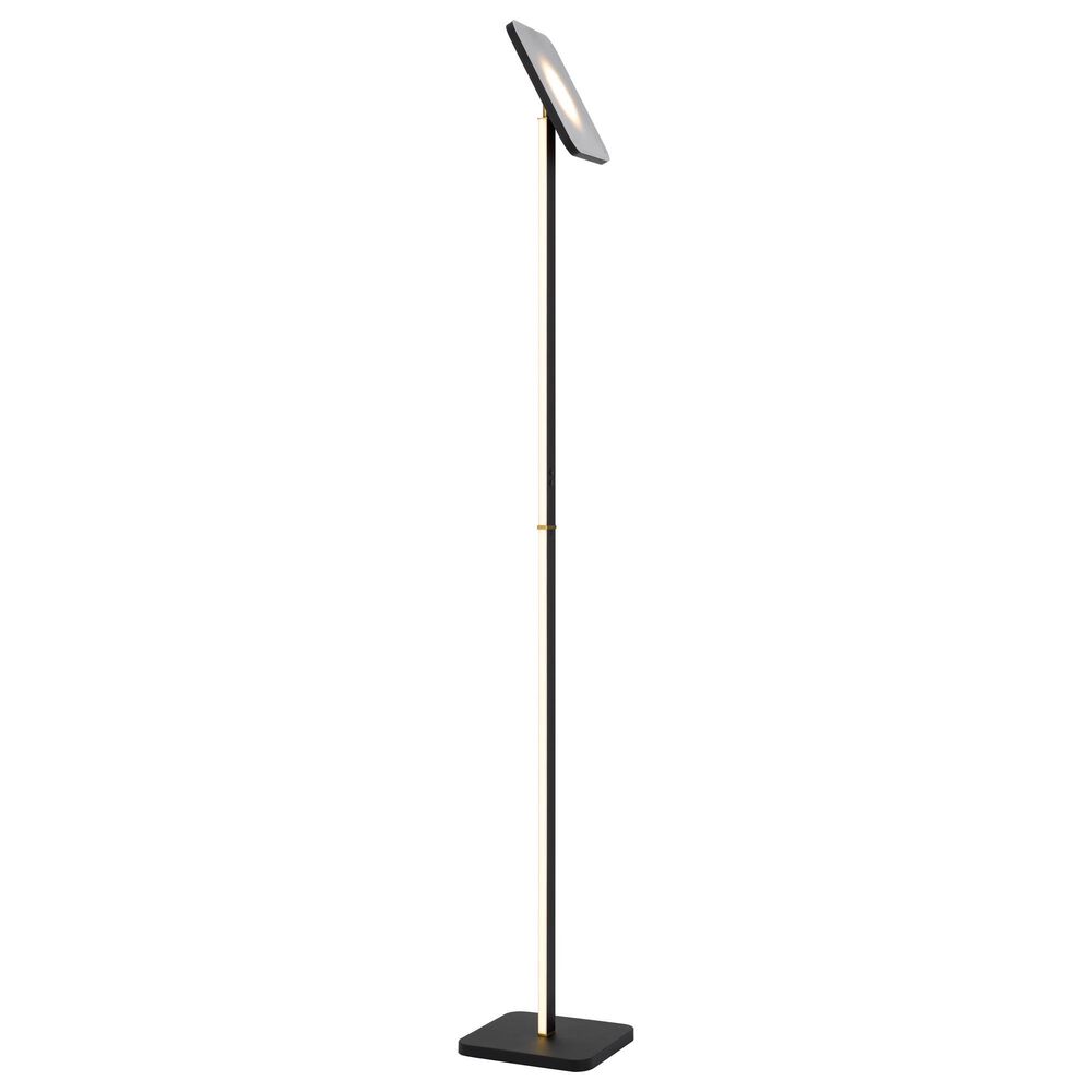 Cal Lighting Stratos Torchiere Floor Lamp in Sand Black and Antique Brass, , large