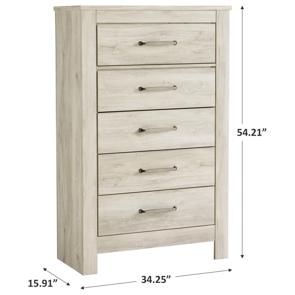 Ashley Bellaby 5 Drawer Chest in Whitewash, , large