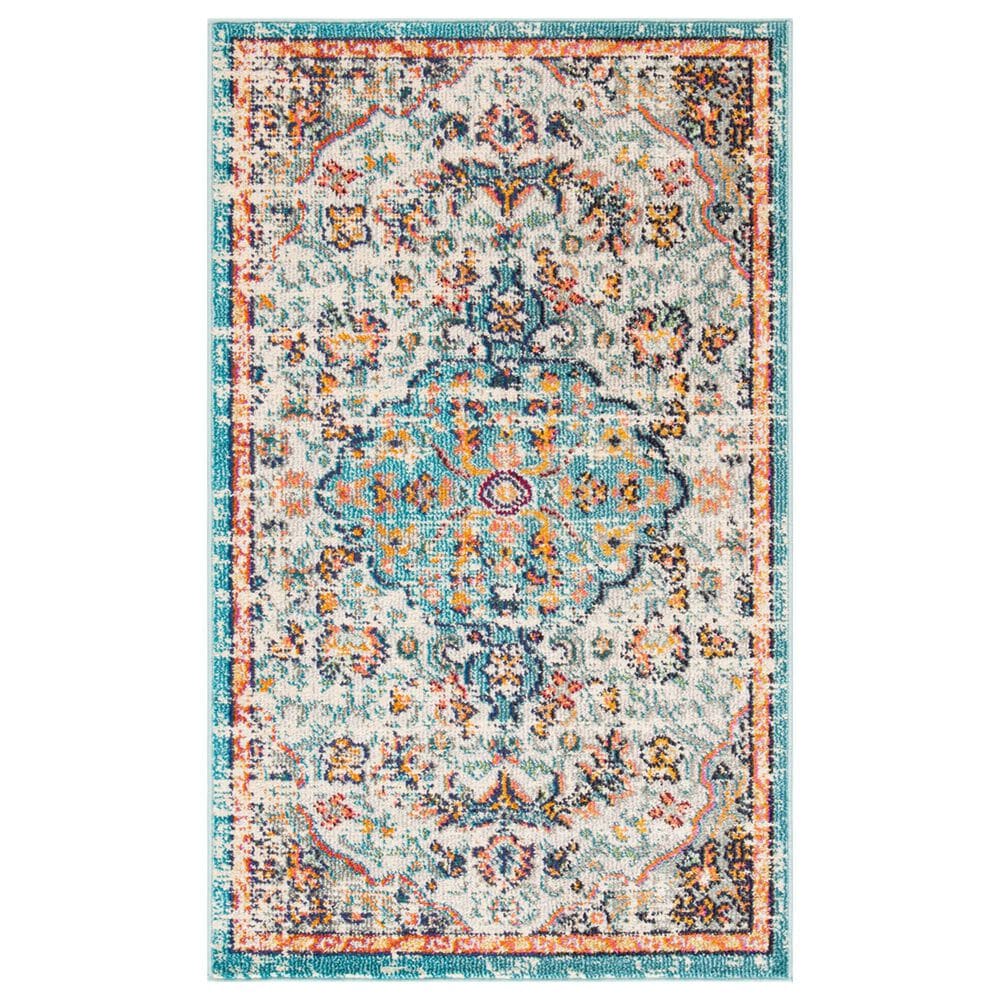 Safavieh Madison MAD447F 3" x 5" Grey and Light Blue Area Rug, , large
