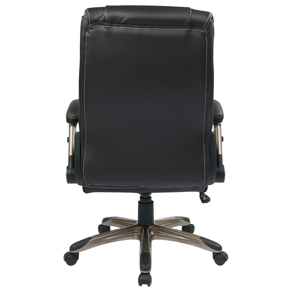 Valor Living Executive Chair with Flip Arms in Cocoa, , large