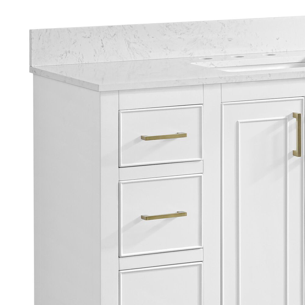 37B Lucerne 48" Single Bathroom Vanity in Bright White with Marble Top and Backsplash, , large