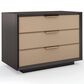 Schnadig Triple Wrap 3-Drawer Nightstand in Dark Chocolate and Champagne Gold, , large