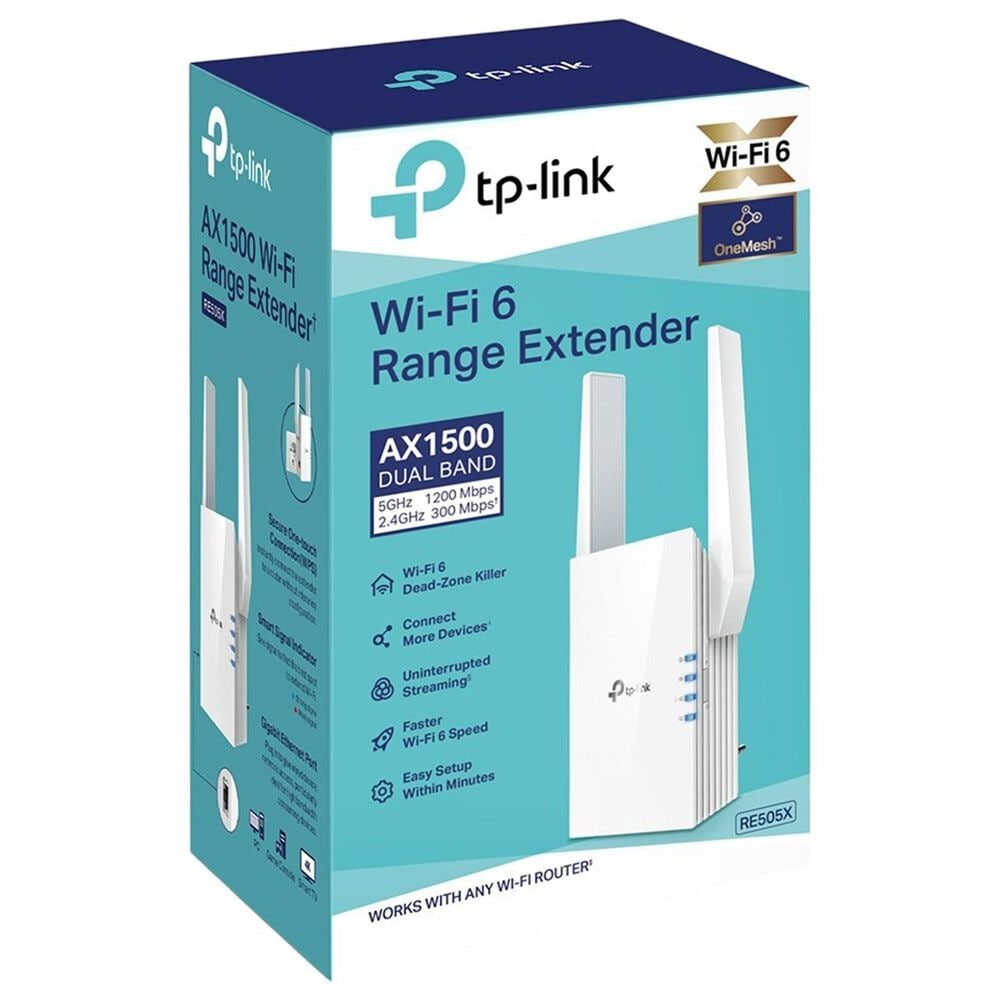 TP-Link Archer RE505X Dual-Band Wi-Fi 6 Range Extender in White, , large