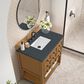 James Martin Malibu 36" Single Bathroom Vanity in Amber Birch with 3 cm Charcoal Soapstone Quartz Top and Rectangular Sink, , large