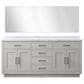 Lexora Home Abbey 72" Double Bathroom Vanity in White Oak with 2 cm White Carrara Marble Top, Rectangular Sinks and 70" Mirror, , large