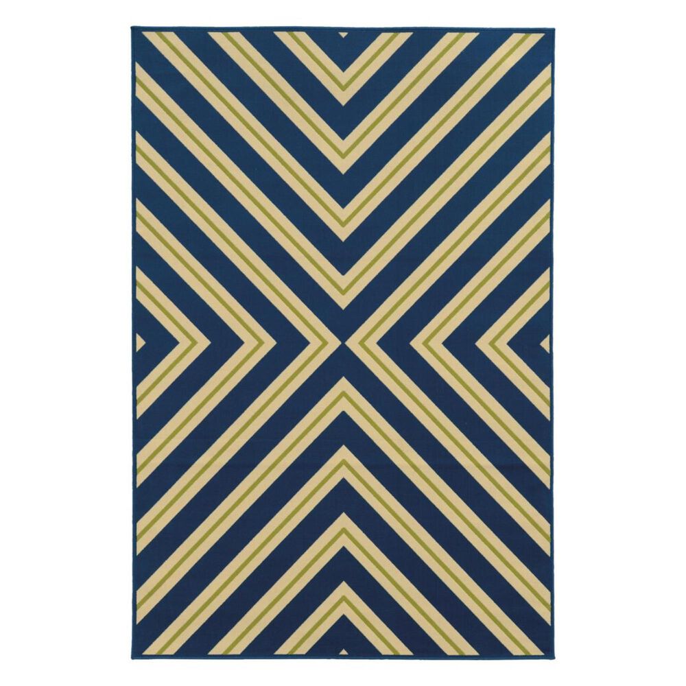 Oriental Weavers Riviera 4589L 6"7" x 9"6" Navy Area Rug, , large