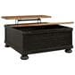 Ashley Valebeck Square Lift Top Coffee Table in Black and Brown, , large