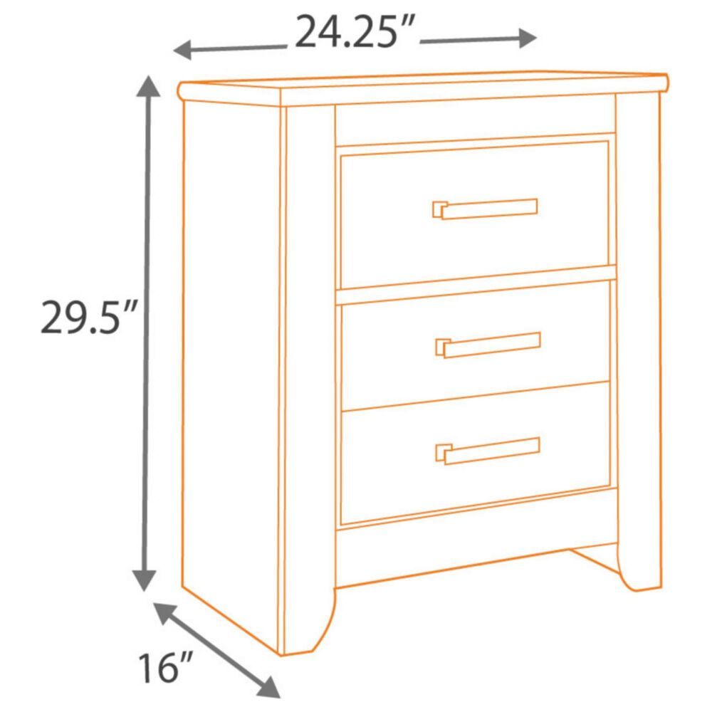 Signature Design by Ashley Zelen 2 Drawer Nightstand in Warm Gray, , large