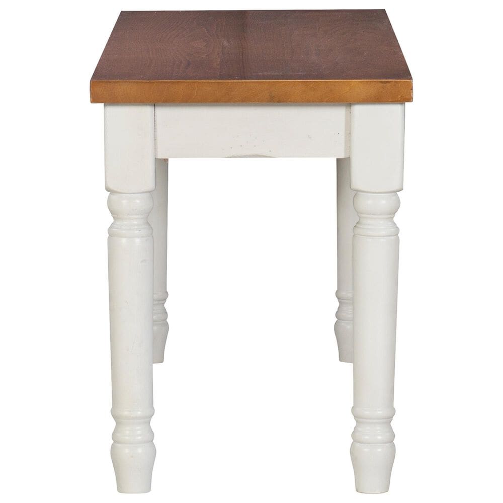 Linon Home Decor Willow Dining Bench in Honey Brown and Vanilla White, , large