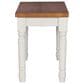 Linon Home Decor Willow Dining Bench in Honey Brown and Vanilla White, , large