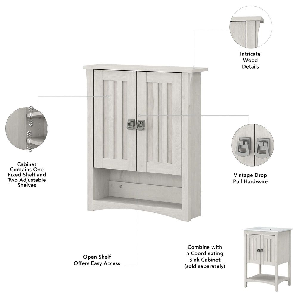 Bush Salinas Bathroom Bathroom Wall Cabinet in Linen White Oak, , large