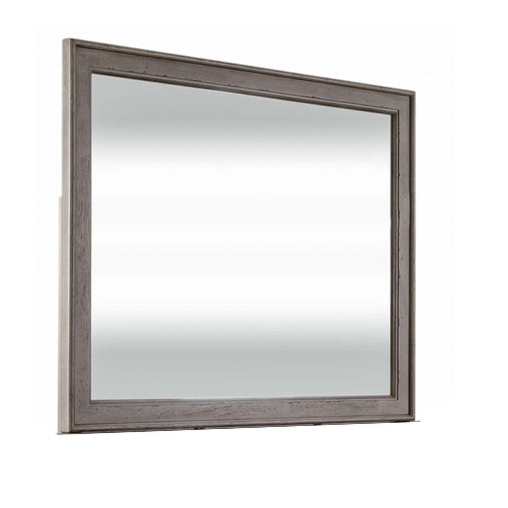 Belle Furnishings Americana Farmhouse Landscape Mirror in Dusty Taupe, , large