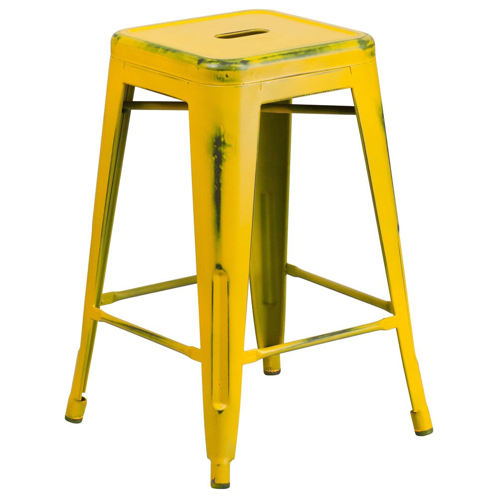 Flash Furniture 24" Counter Stool in Yellow, , large