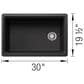 Blanco Inteos 30" Undermount Single Bowl Kitchen Sink in Anthracite, , large