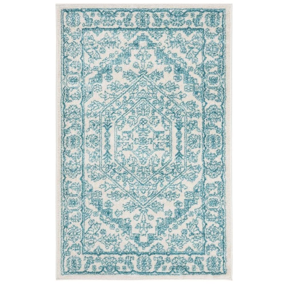 Safavieh Adirondack ADR108G 3" x 5" Ivory and Teal Area Rug, , large