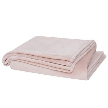 Pem America Cannon Solid Plush 60" x 80" Throw in Blush, , large