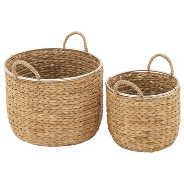Maple and Jade Coastal Storage Basket in Tan (Set of 2), , large