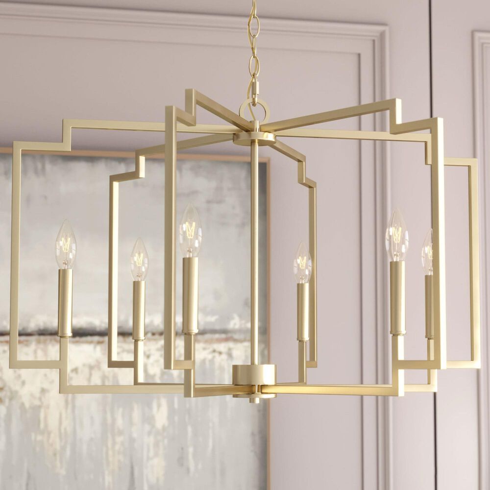 Hunter Zoanne 30&quot; 6-Light Chandelier in Alturas Gold, , large