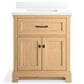 Kohler Charlemont 30" Single Bathroom Vanity in Light Oak with 3 cm White Quartz Top and Rectangular Sink, , large