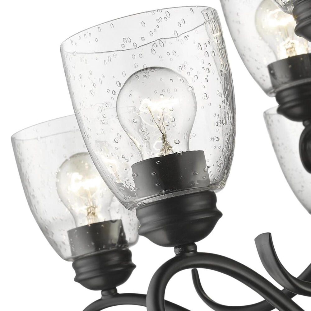 Golden Lighting Parrish 9-Light Chandelier in Black with Seeded Glass, , large