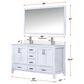 Lexora Home Jacques 60" Double Bathroom Vanity in Navy Blue with 2 cm White Quartz Top and Rectangular Sinks, , large