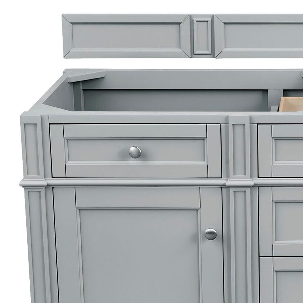 James Martin Vanities Brittany 60&quot; Double Bathroom Vanity in Urban Gray with 3 cm Ethereal Noctis Quartz Top, , large