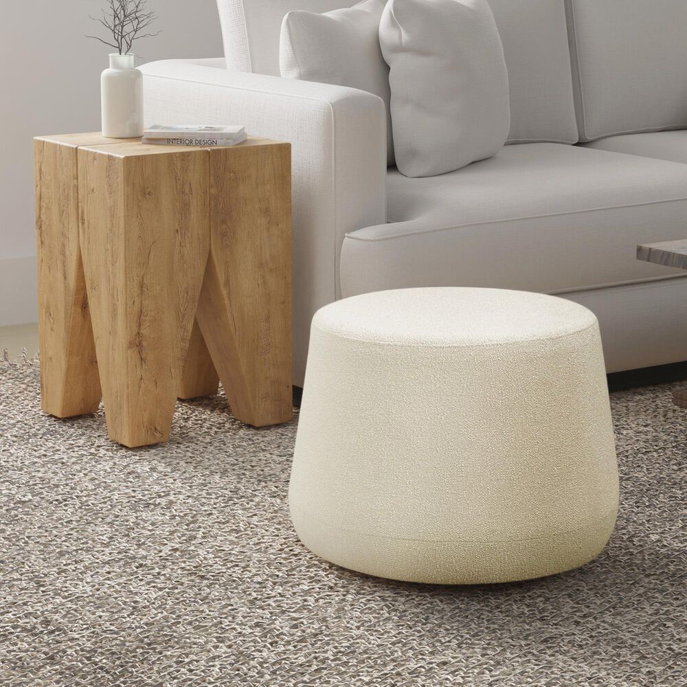 Lifestyle Solutions Grant Round Ottoman in Snow, , large