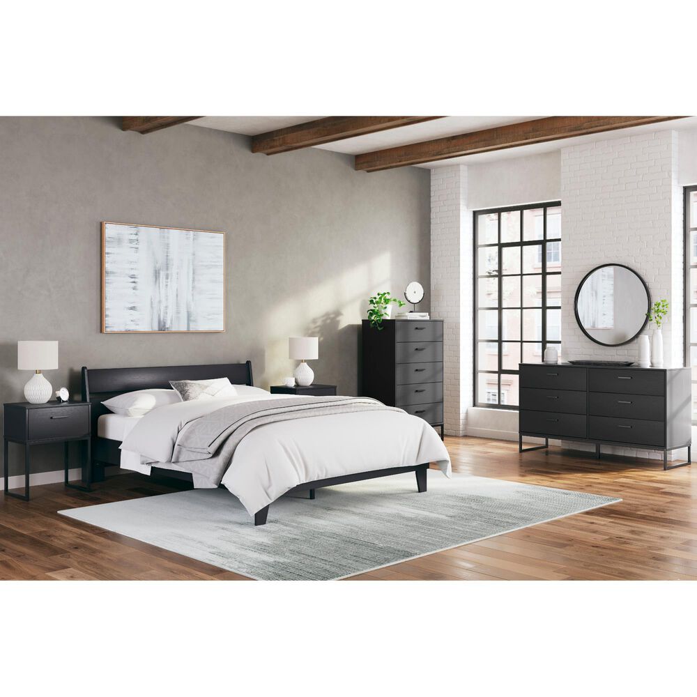 Ashley Socalle Queen Platform Bed in Matte Black, , large
