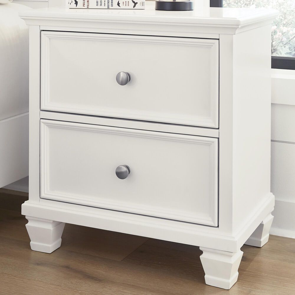 Ashley Fortman 2-Drawer Nightstand in White, , large
