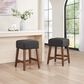 Valor Living Roscoe 26" Backless Counter Stool with Black Upholstery in Cherry, , large