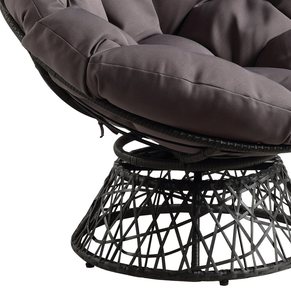 Valor Living Papasan Swivel Chair in Grey, , large