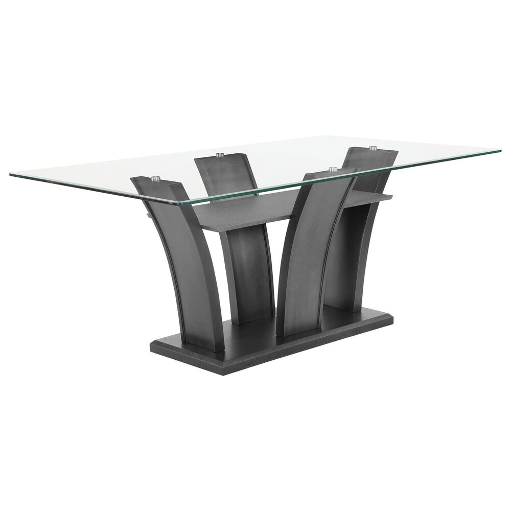 Crown Mark Camelia Dining Table in Black and Clear - Table Only, , large