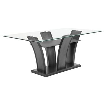 Crown Mark Camelia Dining Table in Black and Clear - Table Only, , large